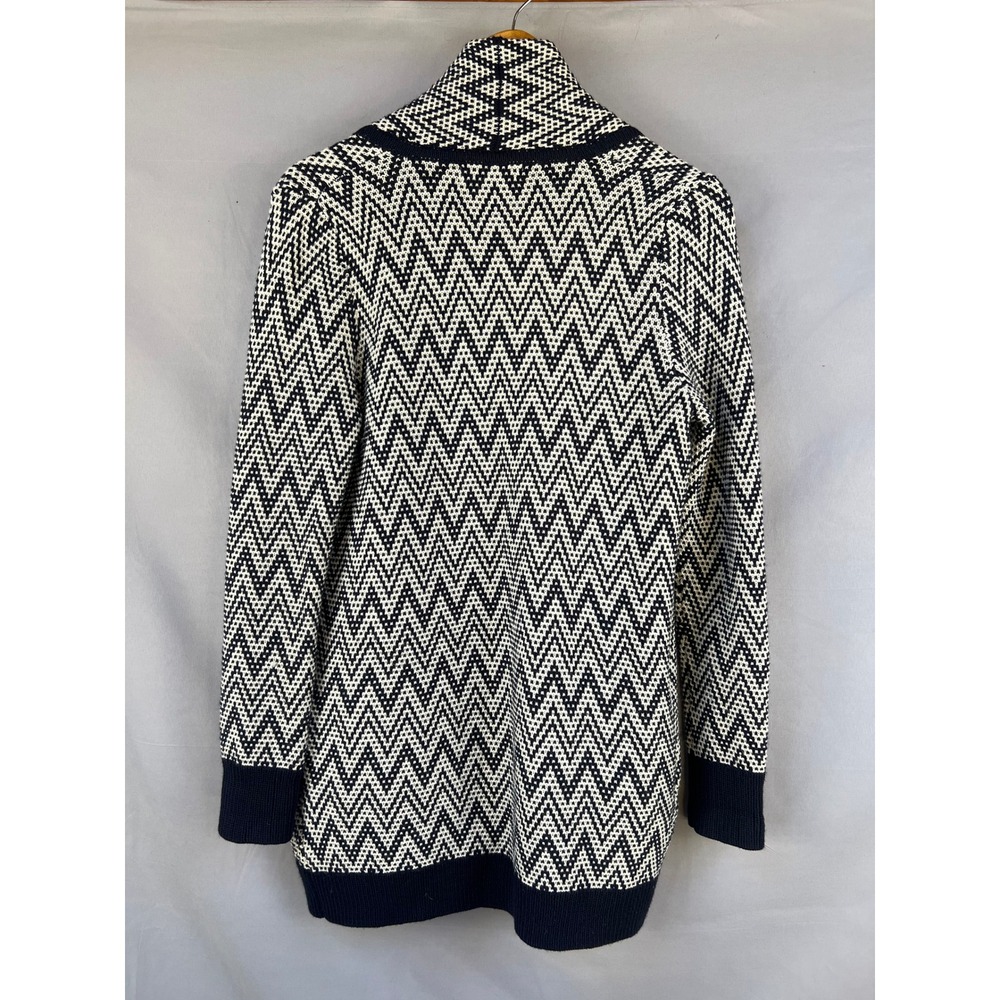 Banana Republic Knit Cardigan Sweater Open Front Zigzag Pattern Womens - Picture 3 of 5